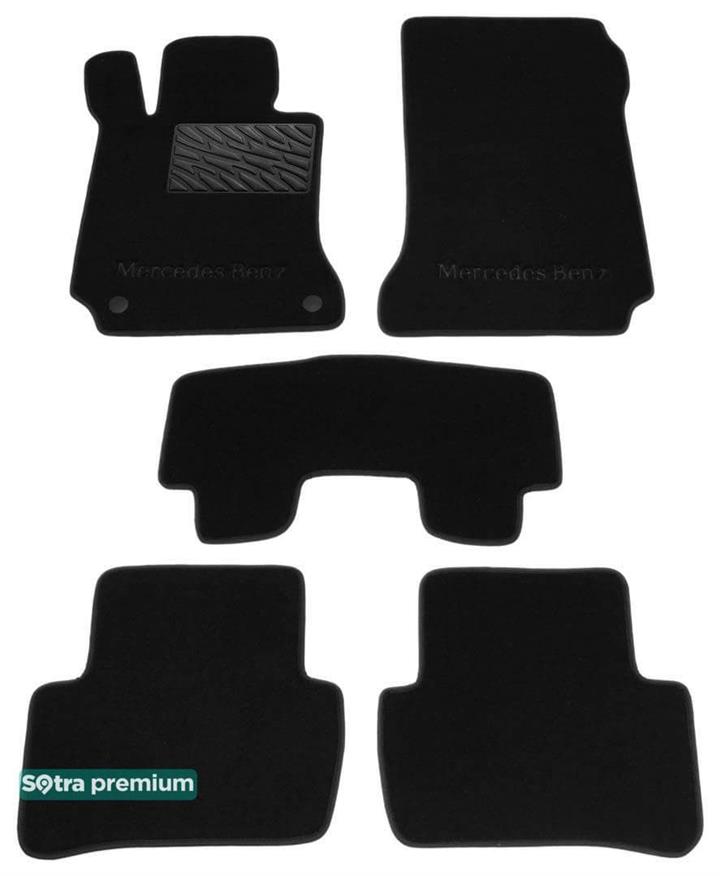 Sotra 07029-CH-BLACK Interior mats Sotra two-layer black for Mercedes C-class (2007-2014), set 07029CHBLACK