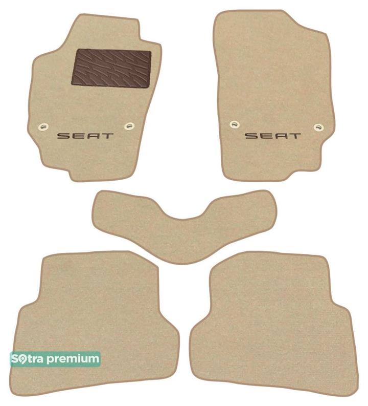 Sotra 07032-CH-BEIGE Interior mats Sotra two-layer beige for Seat Ibiza (2008-2016), set 07032CHBEIGE