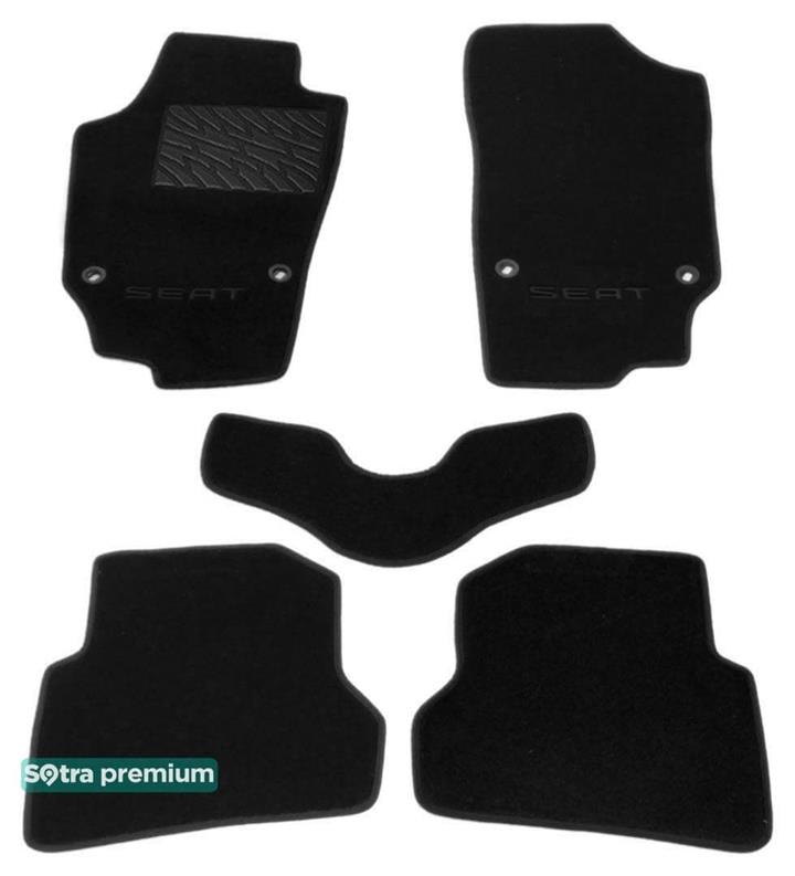 Sotra 07032-CH-BLACK Interior mats Sotra two-layer black for Seat Ibiza (2008-2016), set 07032CHBLACK