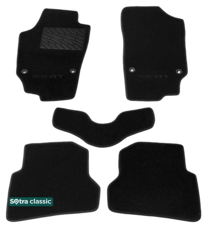 Sotra 07032-GD-BLACK Interior mats Sotra two-layer black for Seat Ibiza (2008-2016), set 07032GDBLACK