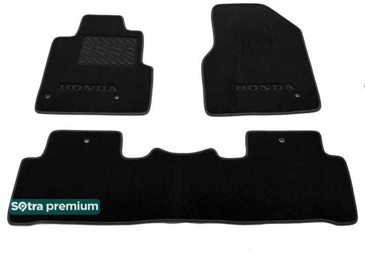 Sotra 07034-2-CH-BLACK Interior mats Sotra two-layer black for Honda Pilot (2009-2015), set 070342CHBLACK