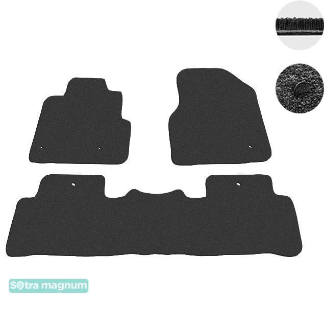 Sotra 07034-2-MG15-BLACK Interior mats Sotra two-layer black for Honda Pilot (2009-2015), set 070342MG15BLACK
