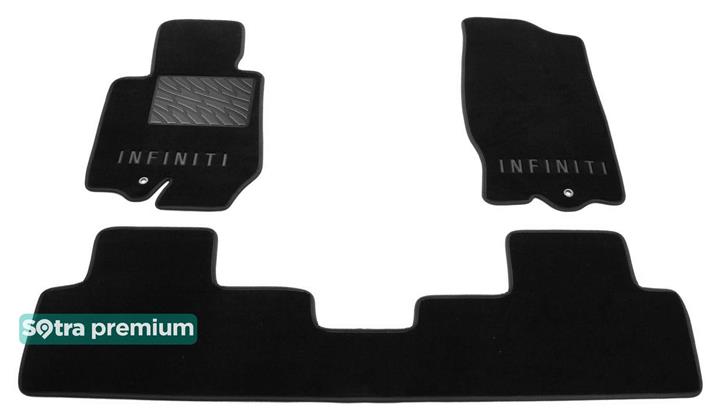 Sotra 07045-CH-BLACK Interior mats Sotra two-layer black for Infiniti Fx / qx70 (2009-), set 07045CHBLACK