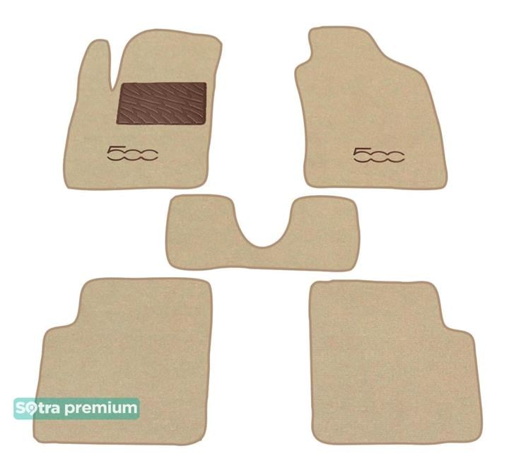 Sotra 07056-CH-BEIGE Interior mats Sotra two-layer beige for Fiat 500 (2007-), set 07056CHBEIGE
