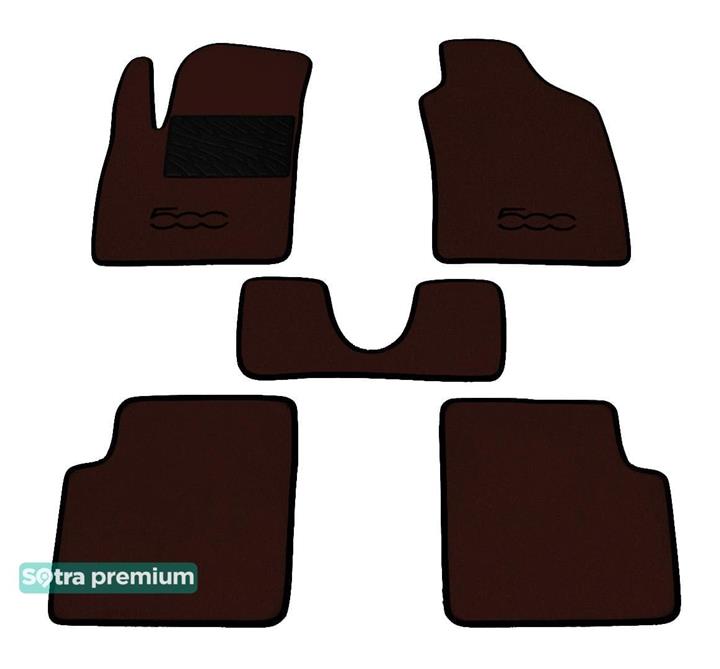 Sotra 07056-CH-CHOCO Interior mats Sotra two-layer brown for Fiat 500 (2007-), set 07056CHCHOCO