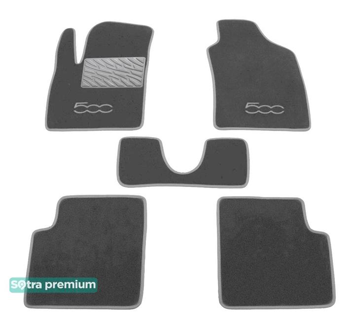 Sotra 07056-CH-GREY Interior mats Sotra two-layer gray for Fiat 500 (2007-), set 07056CHGREY