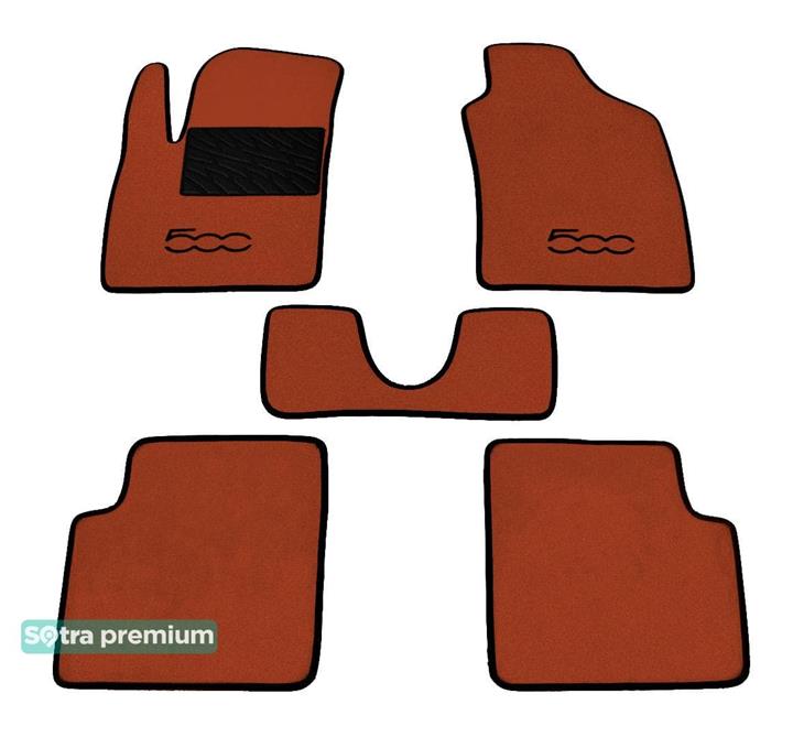 Sotra 07056-CH-TERRA Interior mats Sotra two-layer terracotta for Fiat 500 (2007-), set 07056CHTERRA