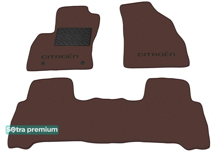 Sotra 07059-CH-CHOCO Interior mats Sotra two-layer brown for Citroen Nemo (2008-), set 07059CHCHOCO