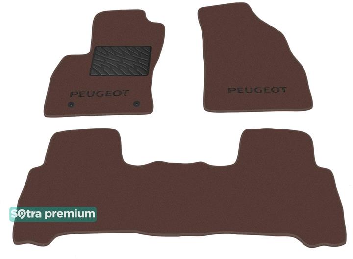 Sotra 07061-CH-CHOCO Interior mats Sotra two-layer brown for Peugeot Bipper (2008-), set 07061CHCHOCO
