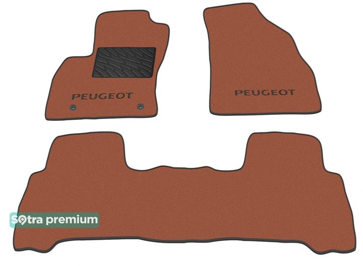 Sotra 07061-CH-TERRA Interior mats Sotra two-layer terracotta for Peugeot Bipper (2008-), set 07061CHTERRA