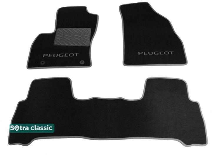 Sotra 07061-GD-BLACK Interior mats Sotra two-layer black for Peugeot Bipper (2008-), set 07061GDBLACK