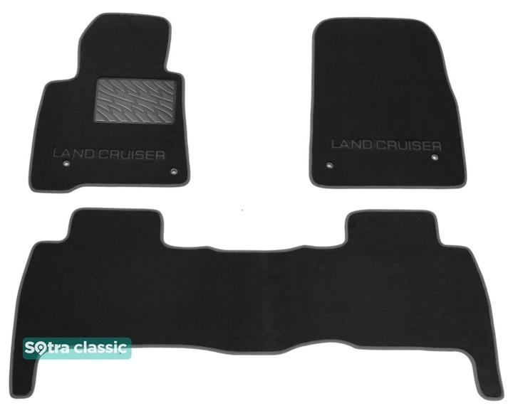 Sotra 07068-GD-BLACK Interior mats Sotra two-layer black for Toyota Land cruiser (2007-2012), set 07068GDBLACK