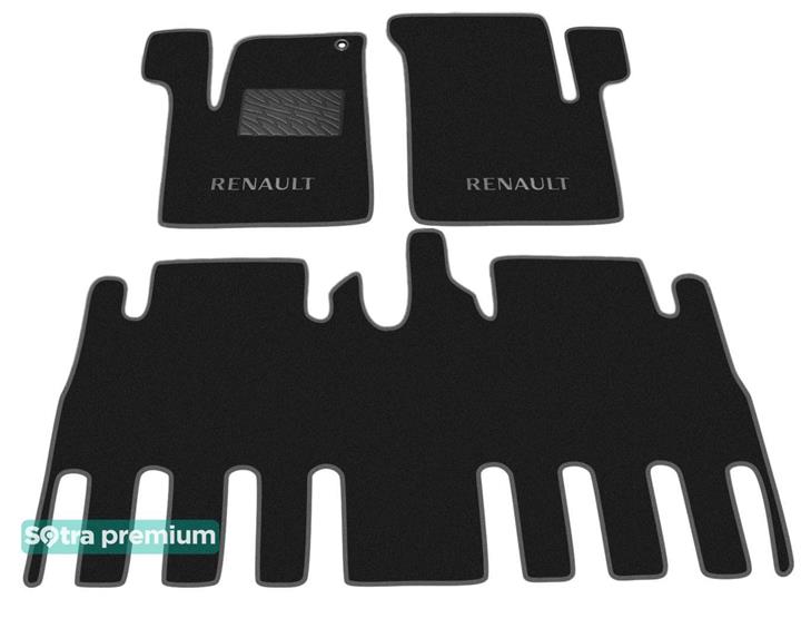 Sotra 07076-CH-BLACK Interior mats Sotra two-layer black for Renault Espace (1996-2002), set 07076CHBLACK