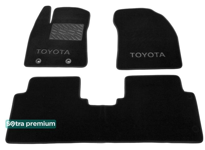 Sotra 07116-CH-BLACK Interior mats Sotra two-layer black for Toyota Avensis (2009-), set 07116CHBLACK