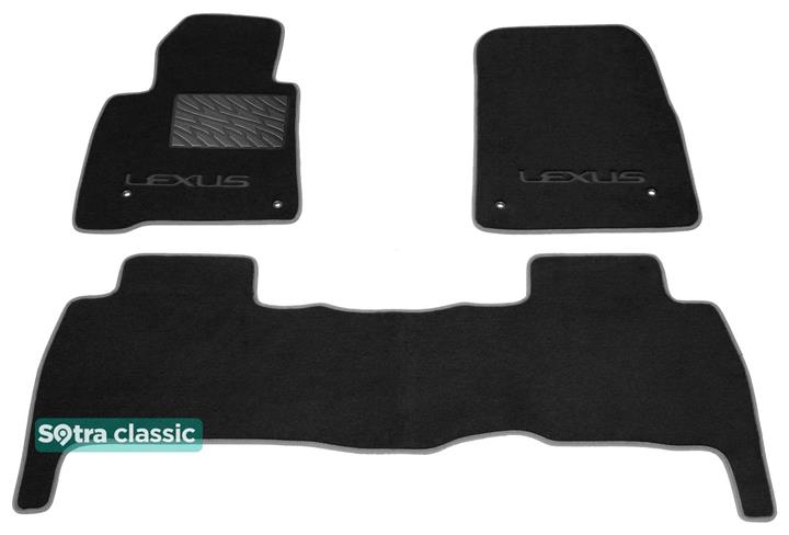 Sotra 07119-GD-BLACK Interior mats Sotra two-layer black for Lexus Lx570 (2007-2011), set 07119GDBLACK