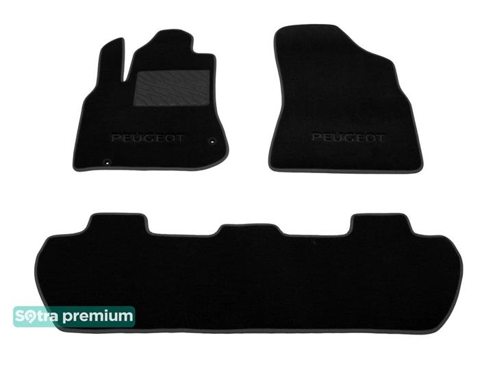 Sotra 07124-CH-BLACK Interior mats Sotra two-layer black for Peugeot Partner (2008-), set 07124CHBLACK