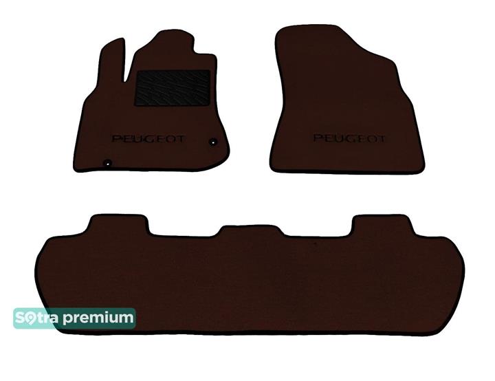 Sotra 07124-CH-CHOCO Interior mats Sotra two-layer brown for Peugeot Partner (2008-), set 07124CHCHOCO