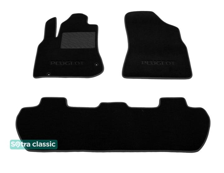 Sotra 07124-GD-BLACK Interior mats Sotra two-layer black for Peugeot Partner (2008-), set 07124GDBLACK