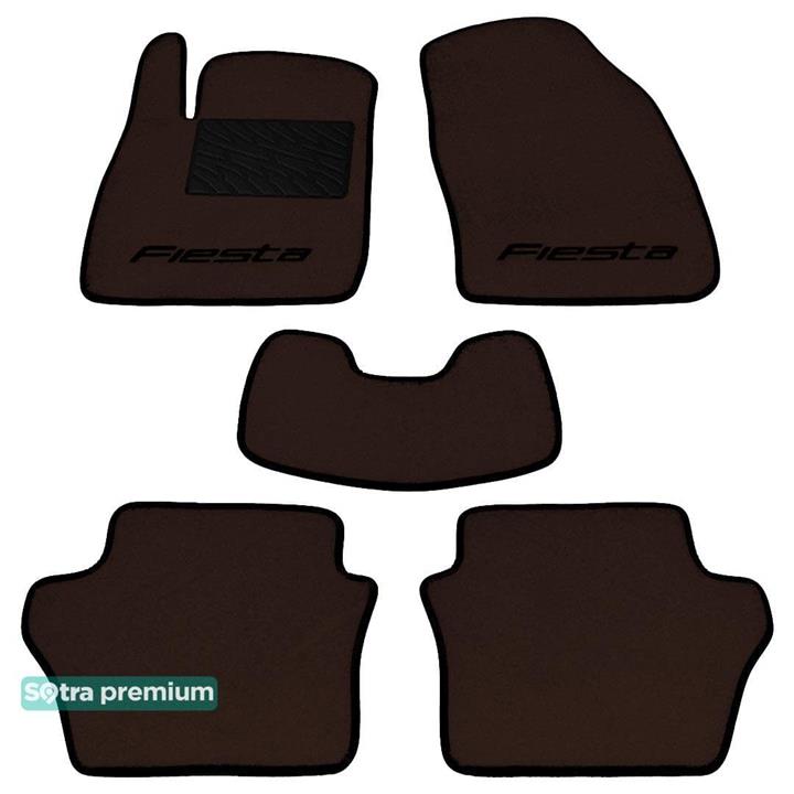 Sotra 07148-CH-CHOCO Interior mats Sotra two-layer brown for Ford Fiesta (2008-2017), set 07148CHCHOCO