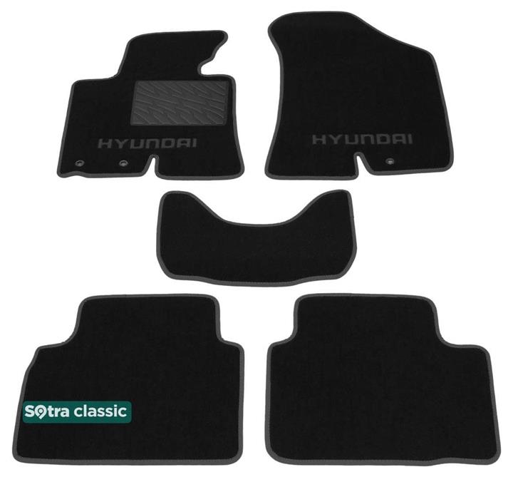 Sotra 07163-GD-BLACK Interior mats Sotra two-layer black for Hyundai Ix35 (2010-2015), set 07163GDBLACK