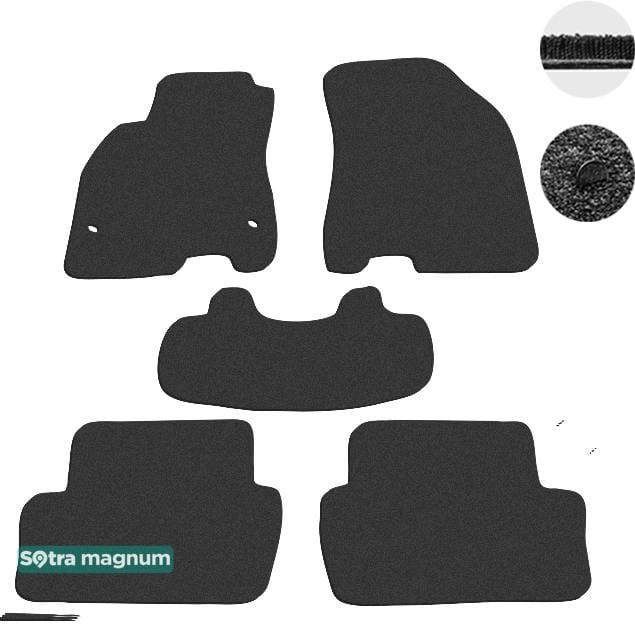Sotra 07165-MG15-BLACK Interior mats Sotra two-layer black for Renault Fluence (2009-), set 07165MG15BLACK