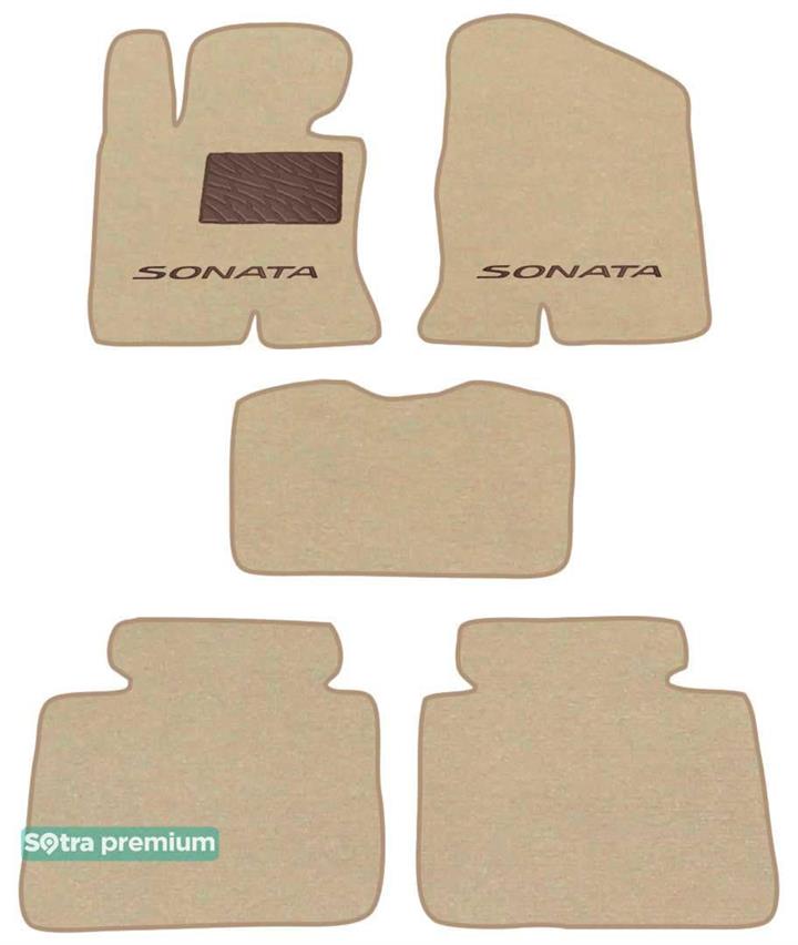 Sotra 07171-CH-BEIGE Interior mats Sotra two-layer beige for Hyundai Sonata (2009-2014), set 07171CHBEIGE