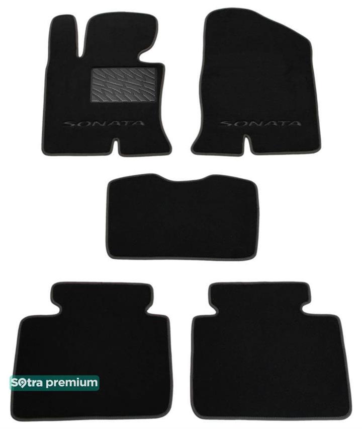 Sotra 07171-CH-BLACK Interior mats Sotra two-layer black for Hyundai Sonata (2009-2014), set 07171CHBLACK