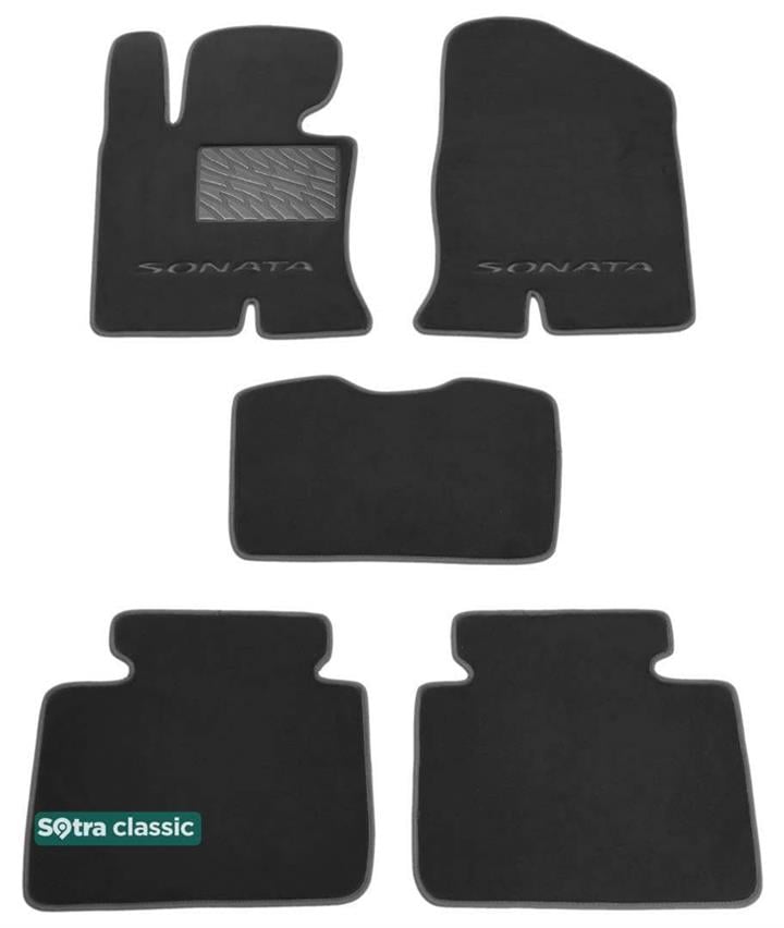 Sotra 07171-GD-GREY Interior mats Sotra two-layer gray for Hyundai Sonata (2009-2014), set 07171GDGREY