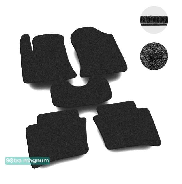 Sotra 07173-MG15-BLACK Interior mats Sotra two-layer black for Hyundai I20 (2008-2014), set 07173MG15BLACK