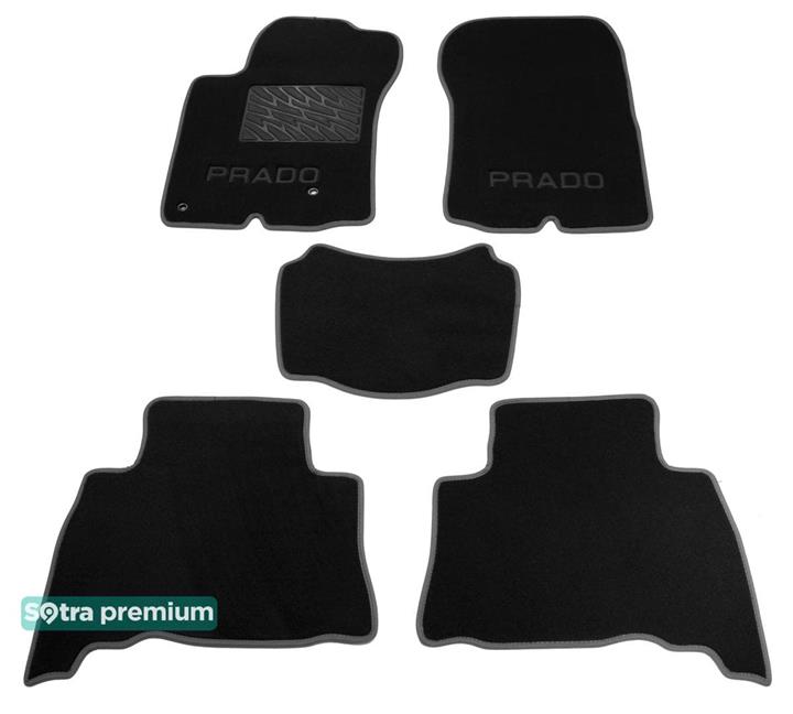 Sotra 07175-CH-BLACK Interior mats Sotra two-layer black for Toyota Land cruiser prado (2009-), set 07175CHBLACK