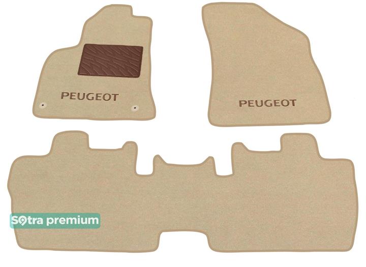 Sotra 07184-CH-BEIGE Interior mats Sotra two-layer beige for Peugeot 3008/5008 (2008-2016), set 07184CHBEIGE
