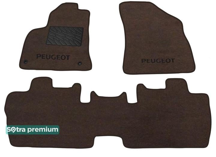 Sotra 07184-CH-CHOCO Interior mats Sotra two-layer brown for Peugeot 3008/5008 (2008-2016), set 07184CHCHOCO