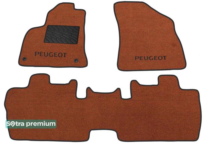 Sotra 07184-CH-TERRA Interior mats Sotra two-layer terracotta for Peugeot 3008/5008 (2008-2016), set 07184CHTERRA