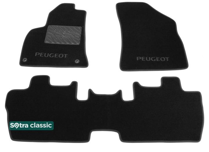 Sotra 07184-GD-BLACK Interior mats Sotra two-layer black for Peugeot 3008/5008 (2008-2016), set 07184GDBLACK