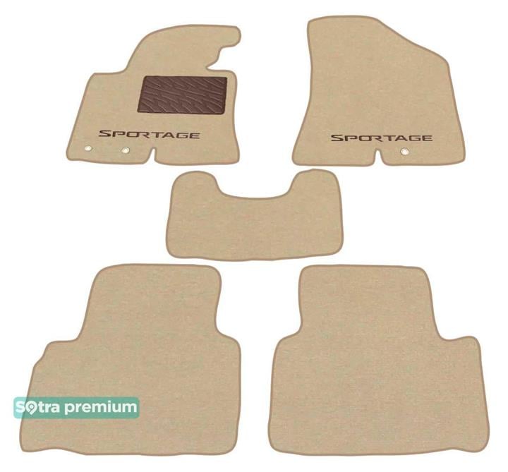 Sotra 07192-CH-BEIGE Interior mats Sotra two-layer beige for KIA Sportage (2010-2015), set 07192CHBEIGE