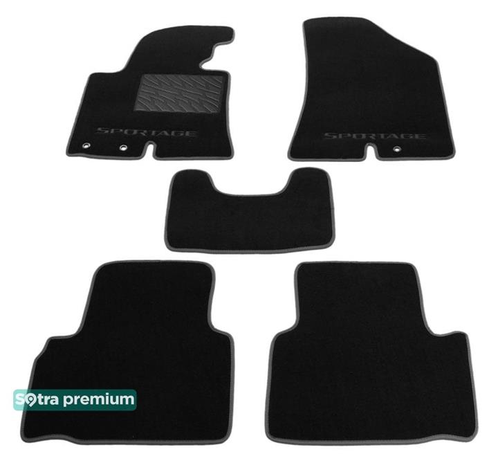 Sotra 07192-CH-BLACK Interior mats Sotra two-layer black for KIA Sportage (2010-2015), set 07192CHBLACK