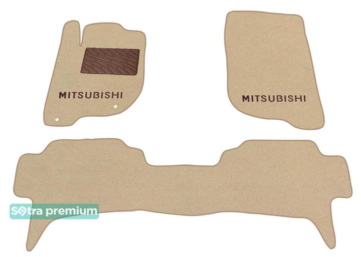 Sotra 07196-CH-BEIGE Interior mats Sotra two-layer beige for Mitsubishi Pajero sport (2008-2016), set 07196CHBEIGE
