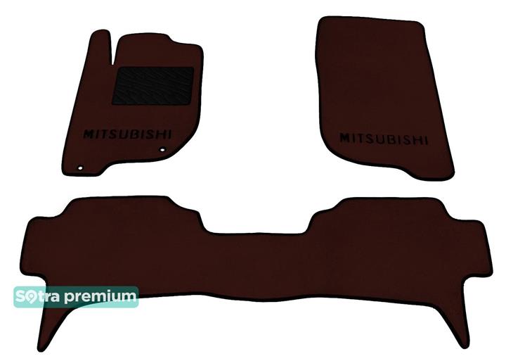 Sotra 07196-CH-CHOCO Interior mats Sotra two-layer brown for Mitsubishi Pajero sport (2008-2016), set 07196CHCHOCO