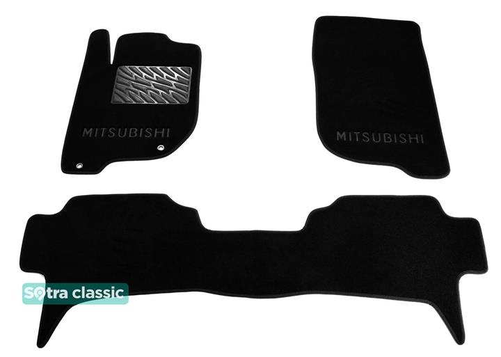 Sotra 07196-GD-BLACK Interior mats Sotra two-layer black for Mitsubishi Pajero sport (2008-2016), set 07196GDBLACK