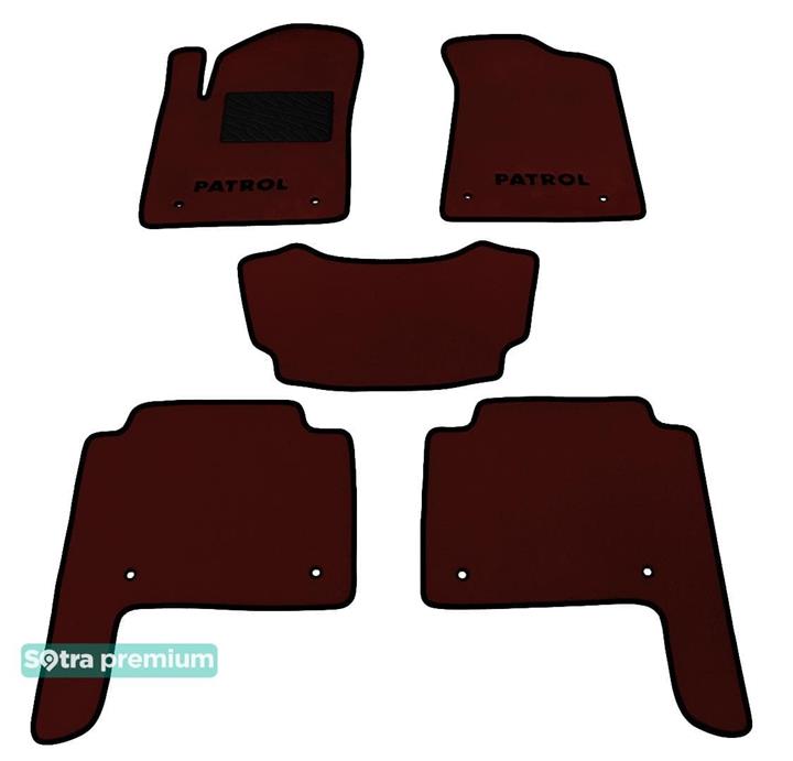 Sotra 07197-CH-CHOCO Interior mats Sotra two-layer brown for Nissan Patrol (2010-), set 07197CHCHOCO