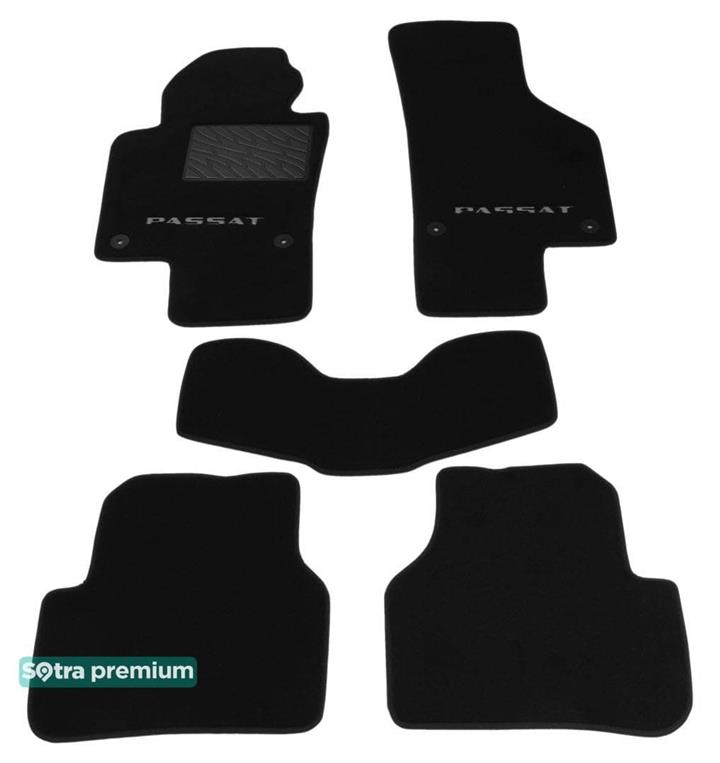 Sotra 07203-CH-BLACK Interior mats Sotra two-layer black for Volkswagen Passat (2008-2017), set 07203CHBLACK