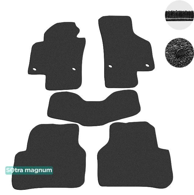 Sotra 07203-MG15-BLACK Interior mats Sotra two-layer black for Volkswagen Passat (2008-2017), set 07203MG15BLACK