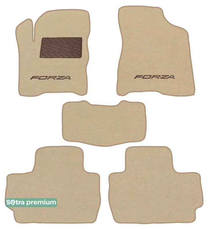 Sotra 07205-CH-BEIGE Interior mats Sotra two-layer beige for Zaz Forza (2011-), set 07205CHBEIGE