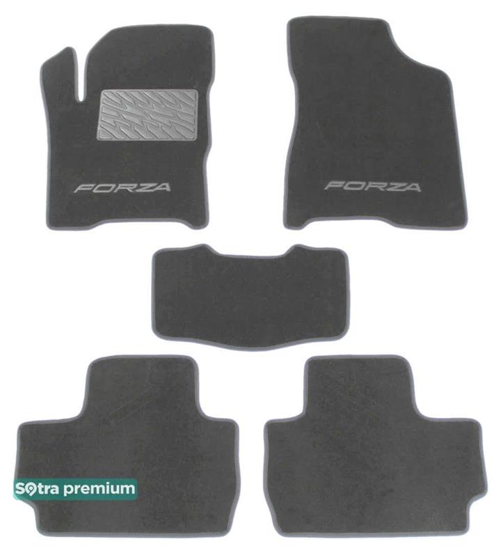 Sotra 07205-CH-GREY Interior mats Sotra two-layer gray for Zaz Forza (2011-), set 07205CHGREY