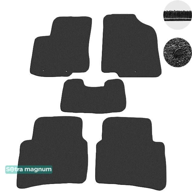Sotra 07212-MG15-BLACK Interior mats Sotra two-layer black for Hyundai Accent / solaris (2011-), set 07212MG15BLACK