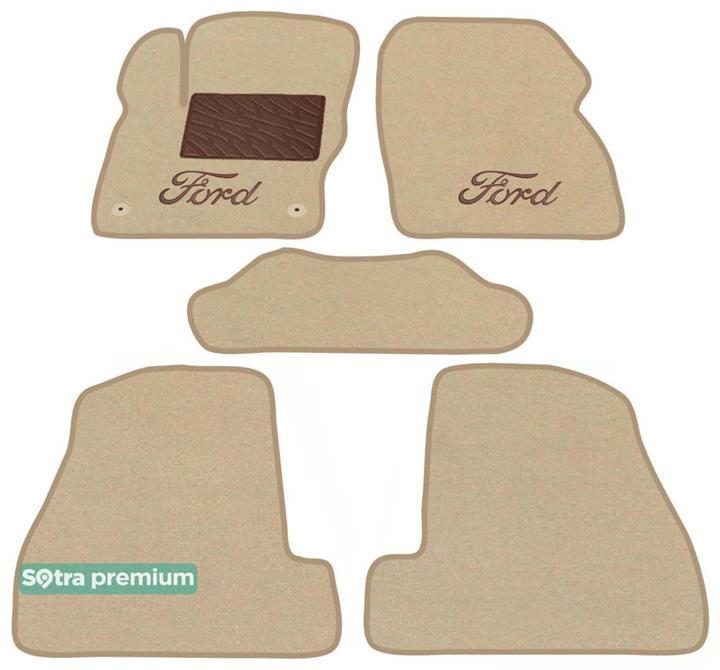 Sotra 07215-CH-BEIGE Interior mats Sotra two-layer beige for Ford Focus (2010-2014), set 07215CHBEIGE