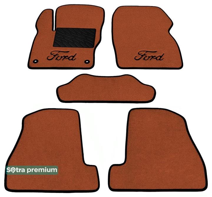 Sotra 07215-CH-TERRA Interior mats Sotra two-layer terracotta for Ford Focus (2010-2014), set 07215CHTERRA