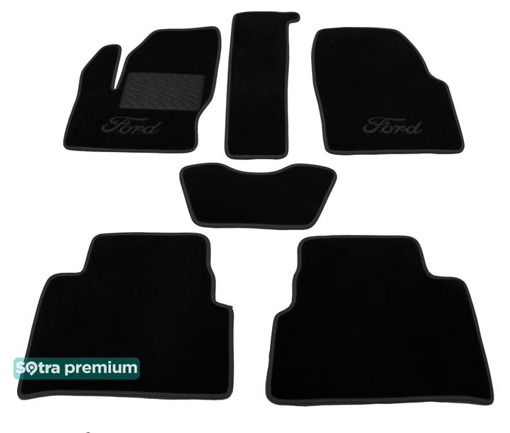 Sotra 07218-CH-BLACK Interior mats Sotra two-layer black for Ford C-max (2010-), set 07218CHBLACK