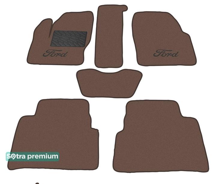 Sotra 07218-CH-CHOCO Interior mats Sotra two-layer brown for Ford C-max (2010-), set 07218CHCHOCO