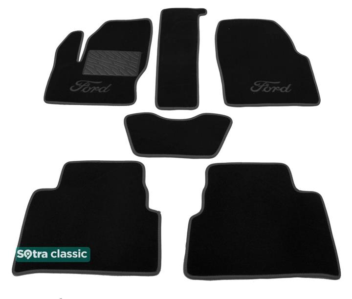 Sotra 07218-GD-BLACK Interior mats Sotra two-layer black for Ford C-max (2010-), set 07218GDBLACK